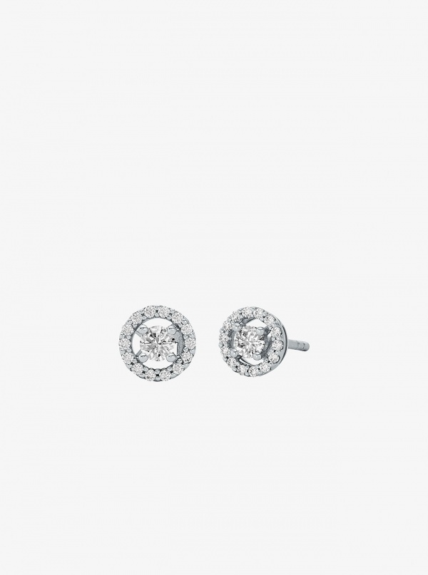 Michael Kors Precious Metal-Plated Sterling Silver Pavé Halo Stud Earrings