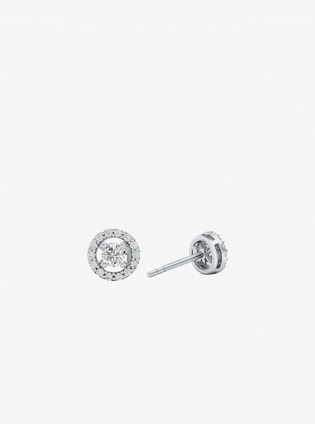 Michael Kors Precious Metal-Plated Sterling Silver Pavé Halo Stud Earrings
