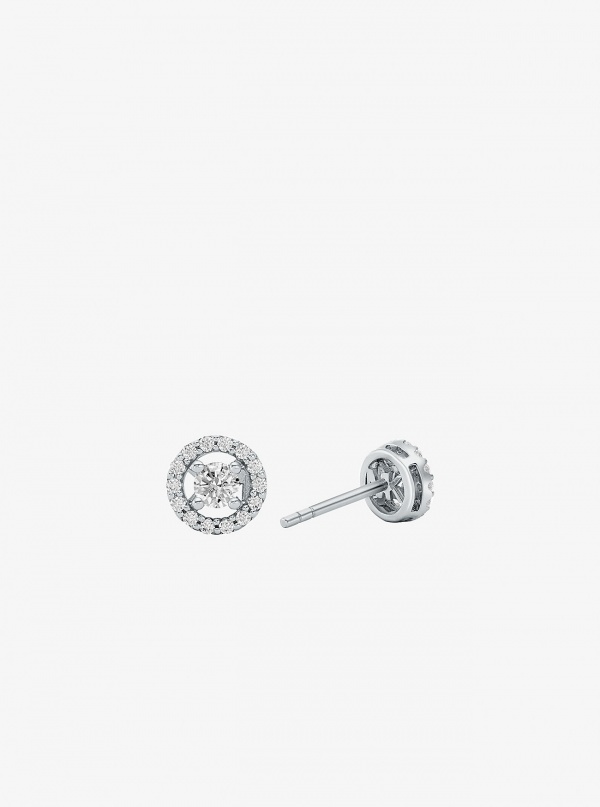 Michael Kors Precious Metal-Plated Sterling Silver Pavé Halo Stud Earrings