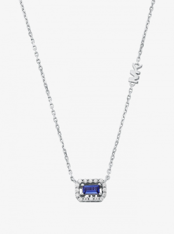 Michael Kors Precious Metal-Plated Sterling Silver Pavé Halo Necklace