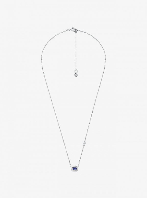 Michael Kors Precious Metal-Plated Sterling Silver Pavé Halo Necklace
