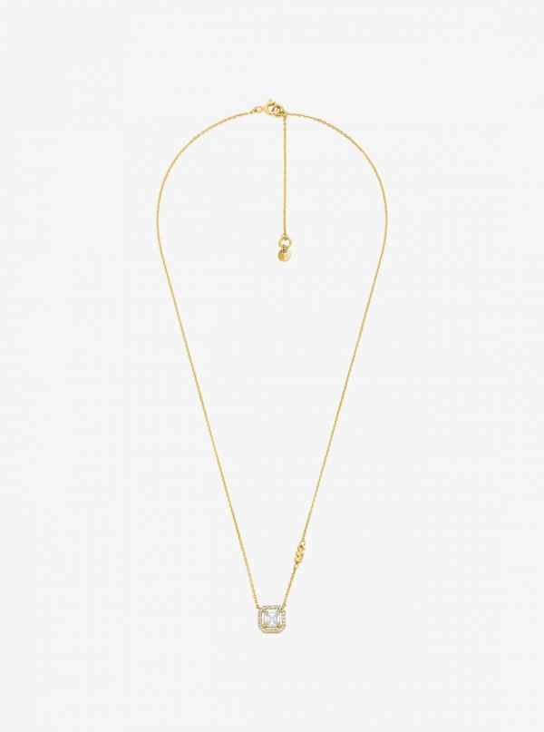 Michael Kors Precious Metal-Plated Sterling Silver Pavé Necklace