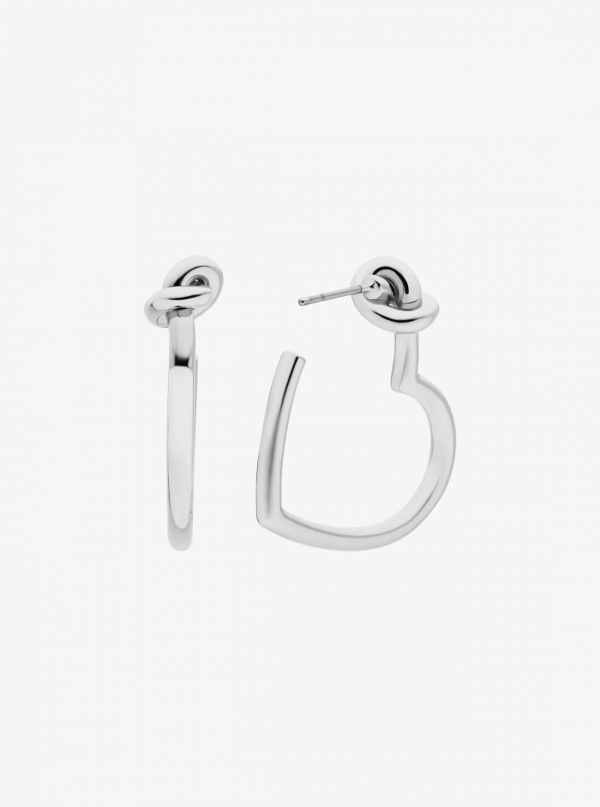 Knotted Heart Hoop Earrings