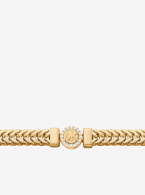 Pavé Logo Foxtail Chain Necklace