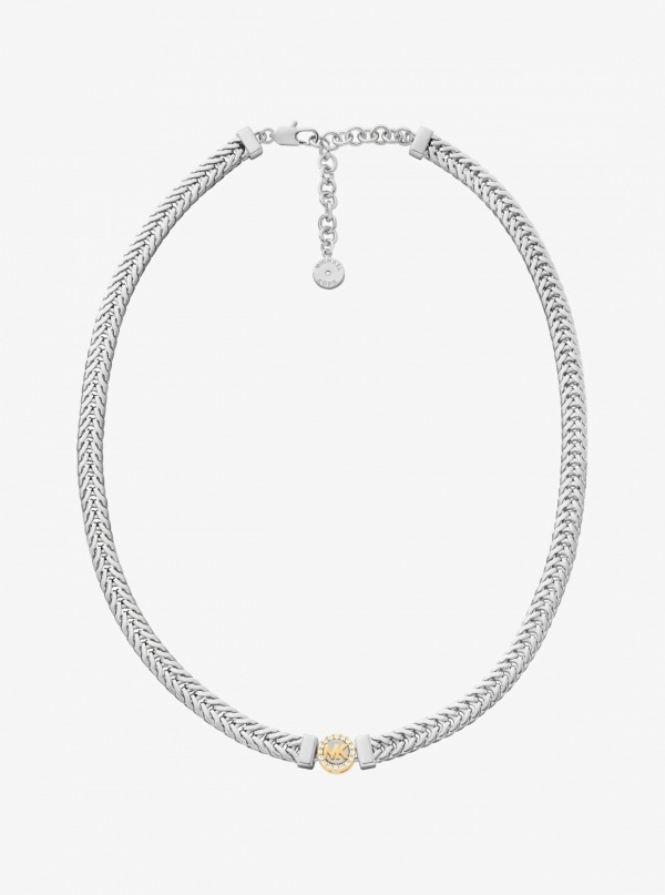 Pavé Logo Foxtail Chain Necklace