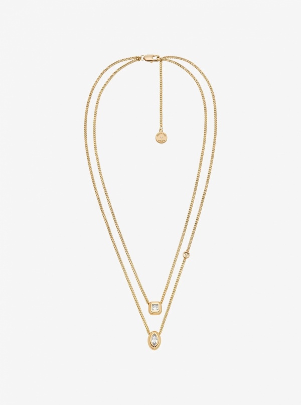 Cubic Zirconia Double Layered Necklace