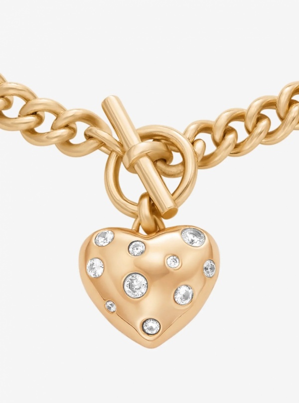Pavé Heart Charm Necklace