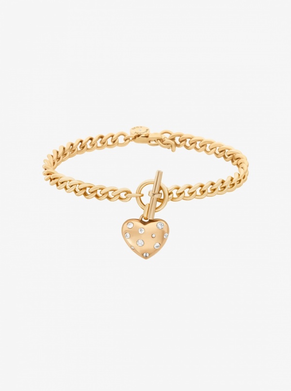 Pavé Heart Charm Bracelet