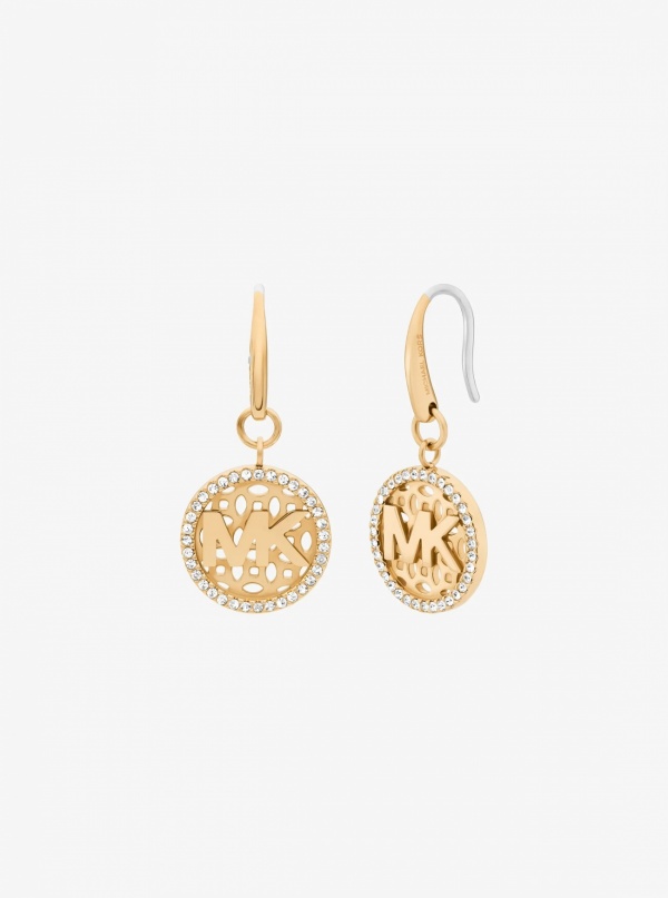 Pavé Logo Charm Earrings
