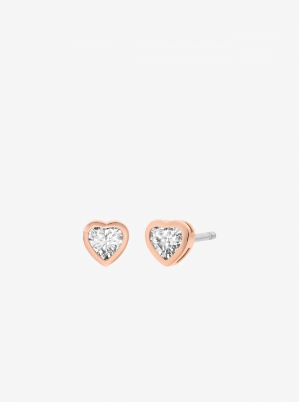 Heart Cubic Zirconia Necklace and Stud Earrings Gift Set