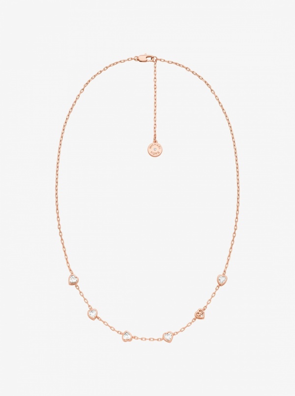 Heart Cubic Zirconia Necklace and Stud Earrings Gift Set