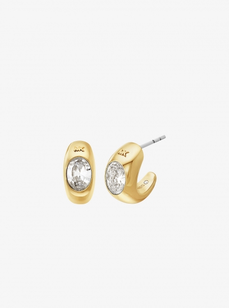 Michael Kors Precious Metal-Plated Cubic Zirconia Huggie Hoop Earrings