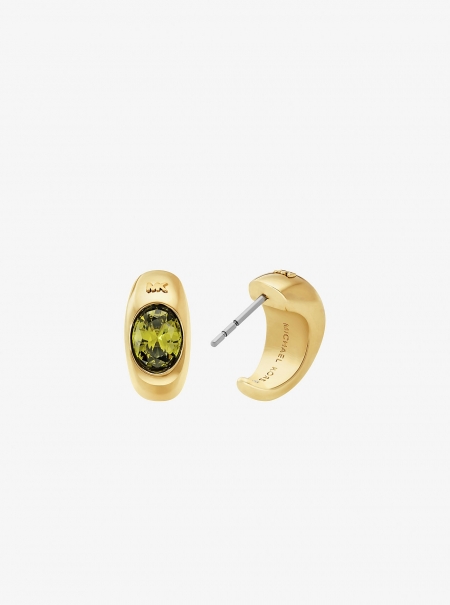 Michael Kors Precious Metal-Plated Cubic Zirconia Huggie Hoop Earrings