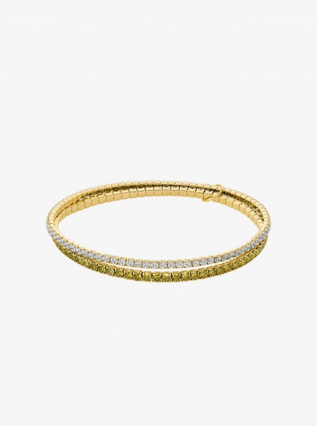 Michael Kors Precious Metal-Plated Brass Double Wrap Stretch Tennis Bracelet