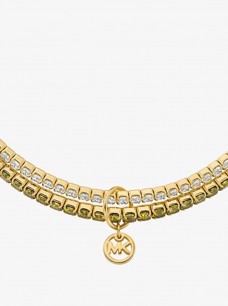 Michael Kors Precious Metal-Plated Brass Double Wrap Stretch Tennis Bracelet