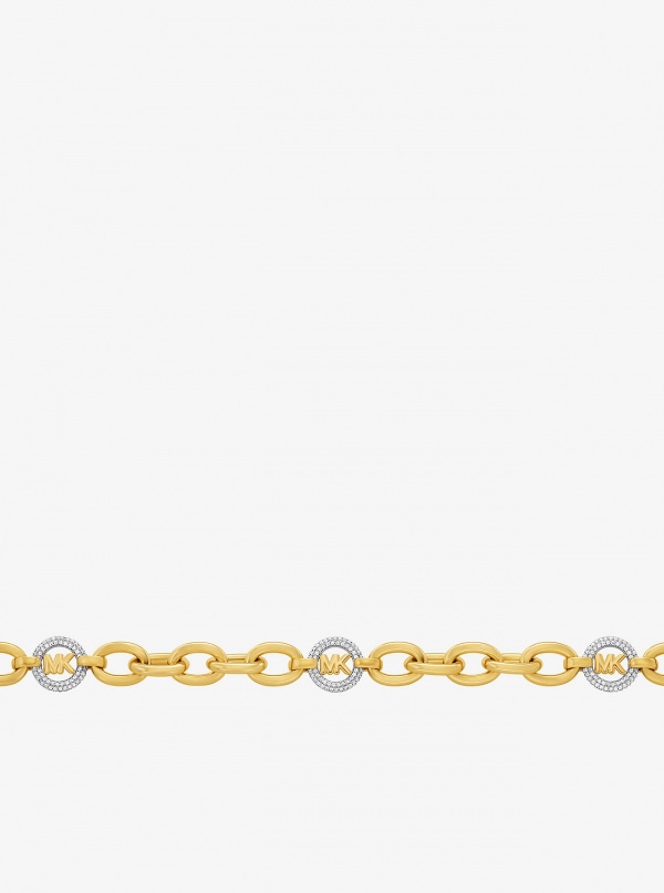 Michael Kors Pavé MK Pop Charm Chain-Link Necklace