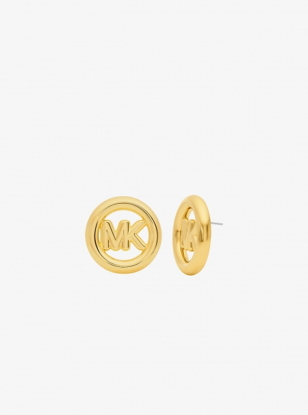 Michael Kors Large Logo Charm Stud Earrings