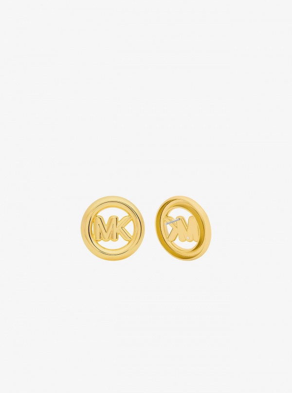 Michael Kors Large Logo Charm Stud Earrings