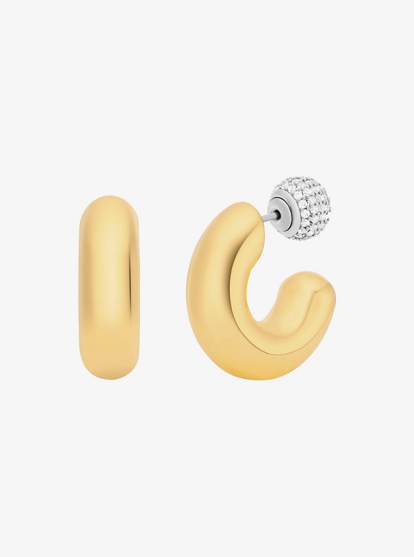 Michael Kors 2-in-1 Pavé Convertible Hoop Earrings