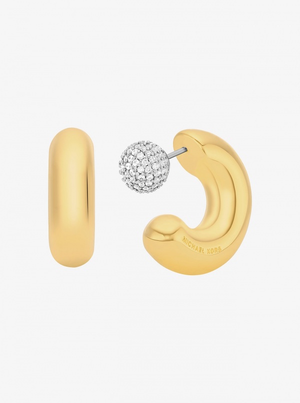 Michael Kors 2-in-1 Pavé Convertible Hoop Earrings