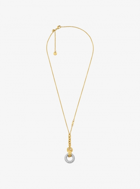 Michael Kors Pavé Interlocking Pendant Necklace