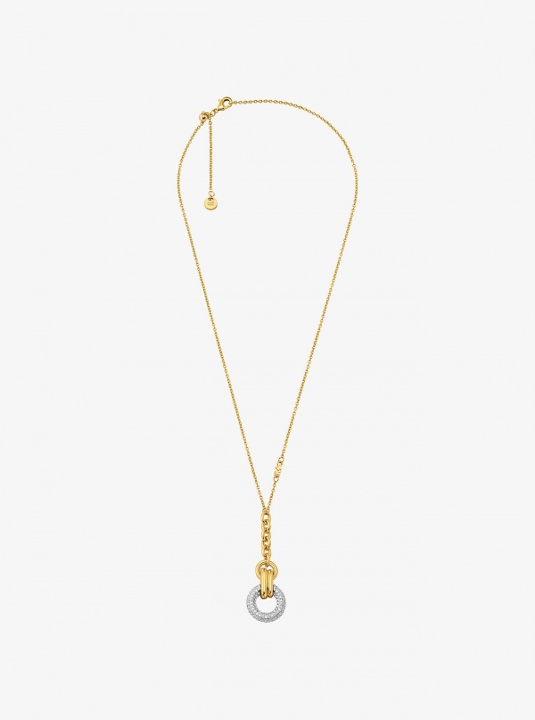 Michael Kors Pavé Interlocking Pendant Necklace