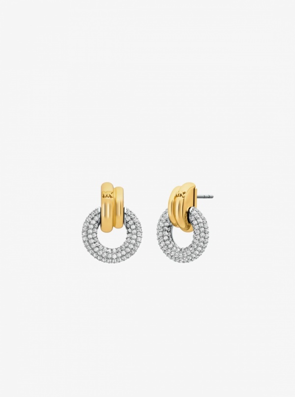 Michael Kors Pavé Interlocking Hoop Earrings