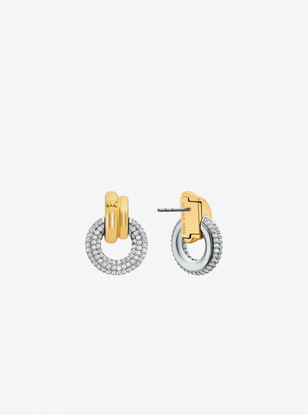 Michael Kors Pavé Interlocking Hoop Earrings