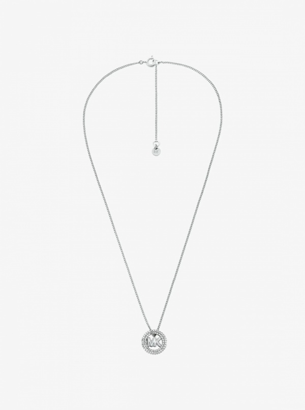 Michael Kors Pavé and Logo Charm Two-Tone Necklace