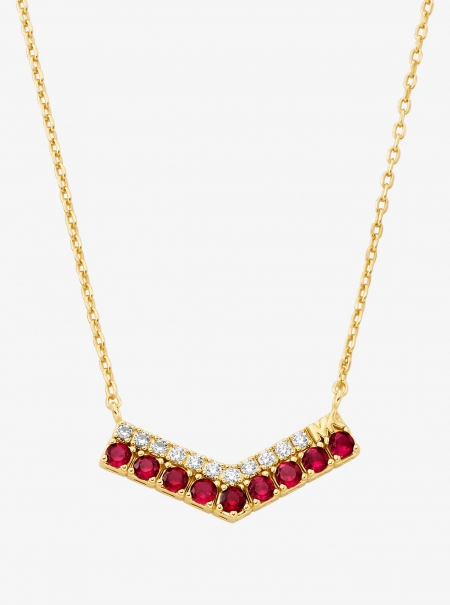Michael Kors Two-Tone Pavé Chevron Necklace