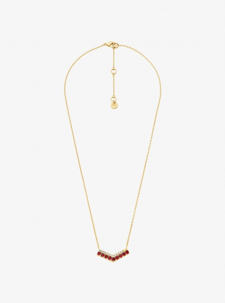 Michael Kors Two-Tone Pavé Chevron Necklace
