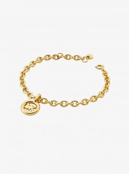 Michael Kors Logo Charm Chain-Link Bracelet