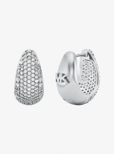 Michael Kors Precious Metal-Plated Brass Pavé Teardrop Huggie Earrings