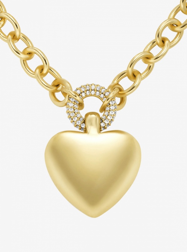 Michael Kors Pavé Puffy Heart Pendant Necklace