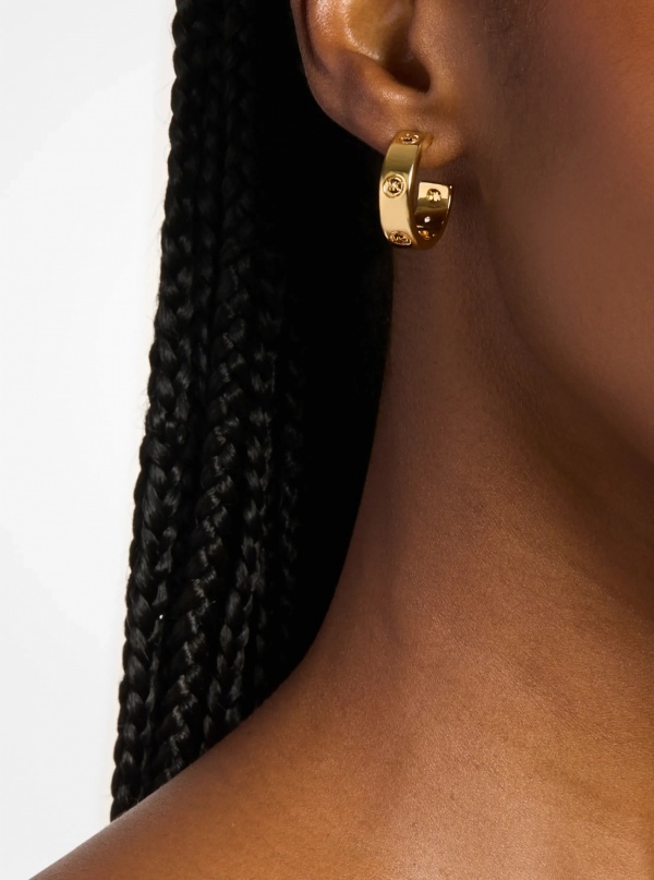 Michael Kors Logo Huggie Earrings