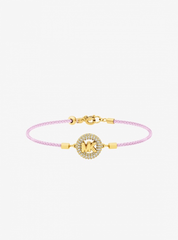 Michael Kors Pavé Gold-Tone Logo Corded Bracelet