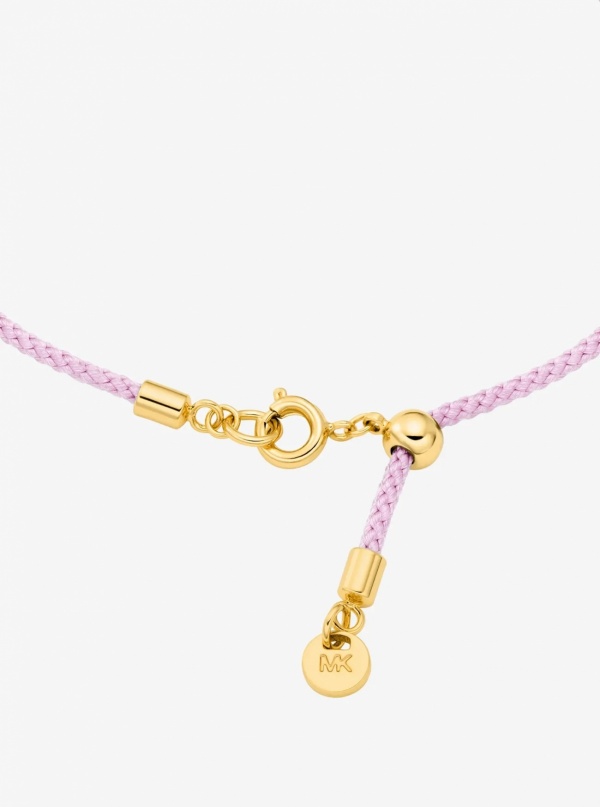 Michael Kors Pavé Gold-Tone Logo Corded Bracelet