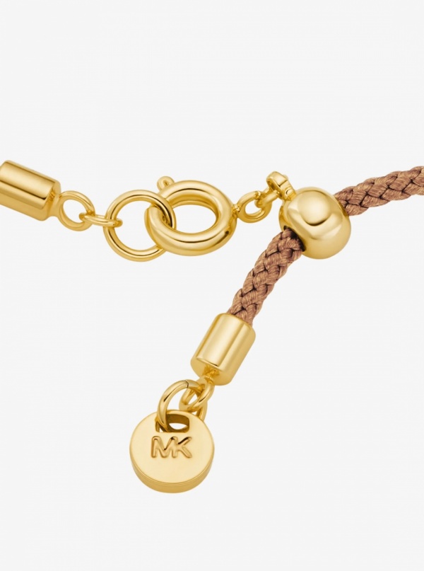 Michael Kors Pavé Gold-Tone Logo Corded Bracelet