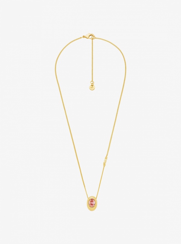 Michael Kors Oval Stone Pendant Necklace