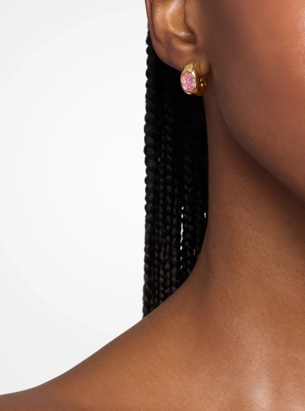 Michael Kors Cubic Zirconia Huggie Hoop Earrings