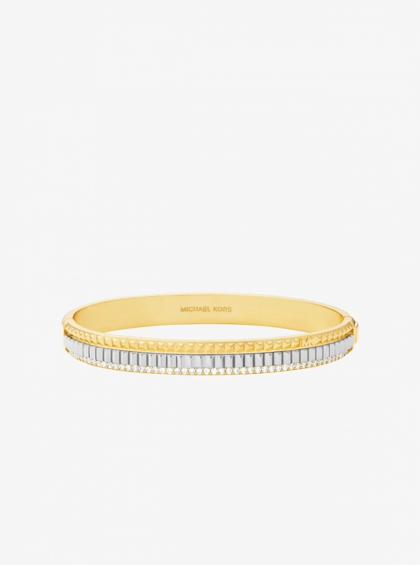 Michael Kors Pavé Two-Tone Fluted Bangle