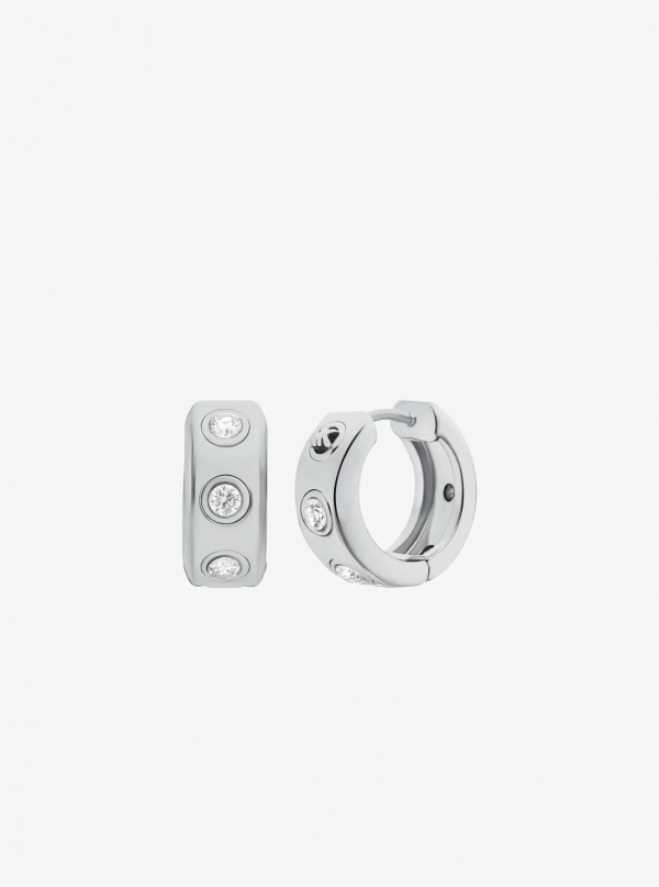 Michael Kors Pavé Logo Huggie Earrings