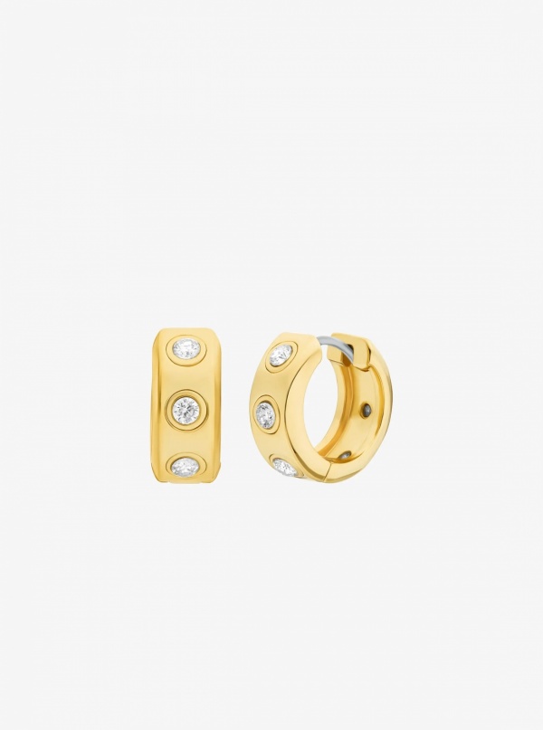 Michael Kors Pavé Logo Huggie Earrings