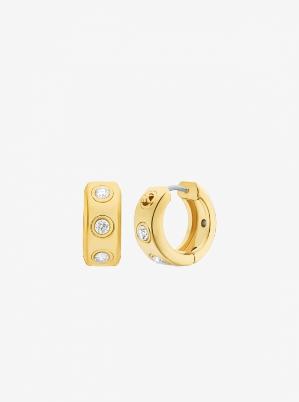 Michael Kors Pavé Logo Huggie Earrings