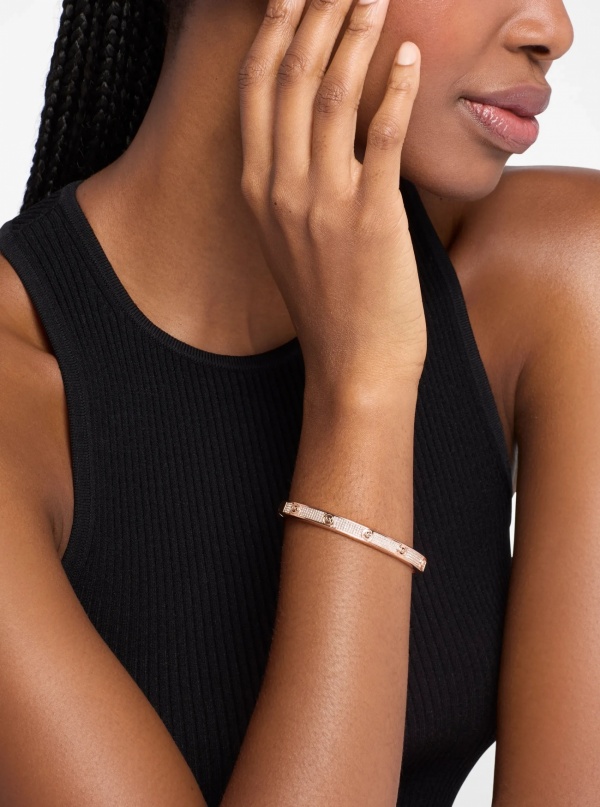 Michael Kors Pavé Logo Stud Bangle