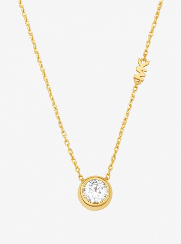 Michael Kors Round Stone Pendant Necklace