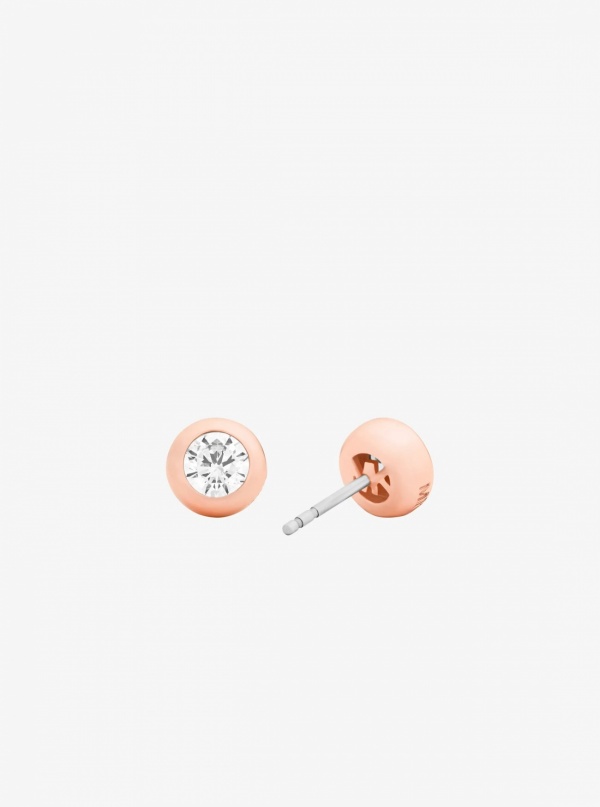 Michael Kors Round Stone Stud Earrings