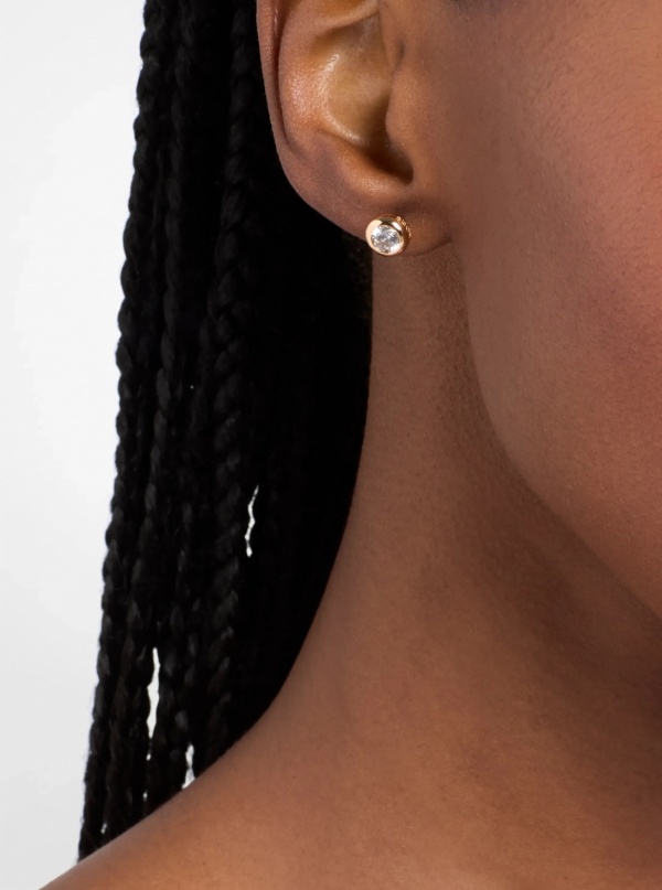 Michael Kors Round Stone Stud Earrings