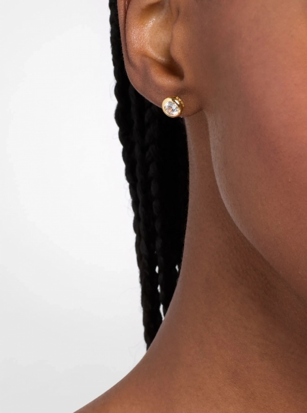 Michael Kors Round Stone Stud Earrings