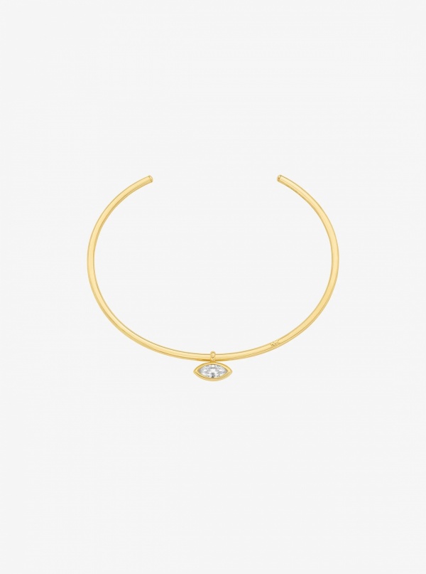 Michael Kors Marquise Cut Cubic Zirconia Collar Necklace